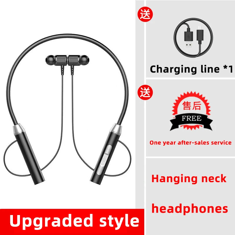 Wireless Bluetooth Earphones Neckband Headphones Gaming Stereo Sports Headset Halter Waterproof Magnetic Earbud with LED Display