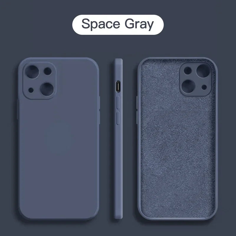 Original Liquid Silicone Phone Case For iPhone 17 16 15 14 13 11 12 15 Pro Max Mini X XR XS 7 8 Shockproof Back Cover