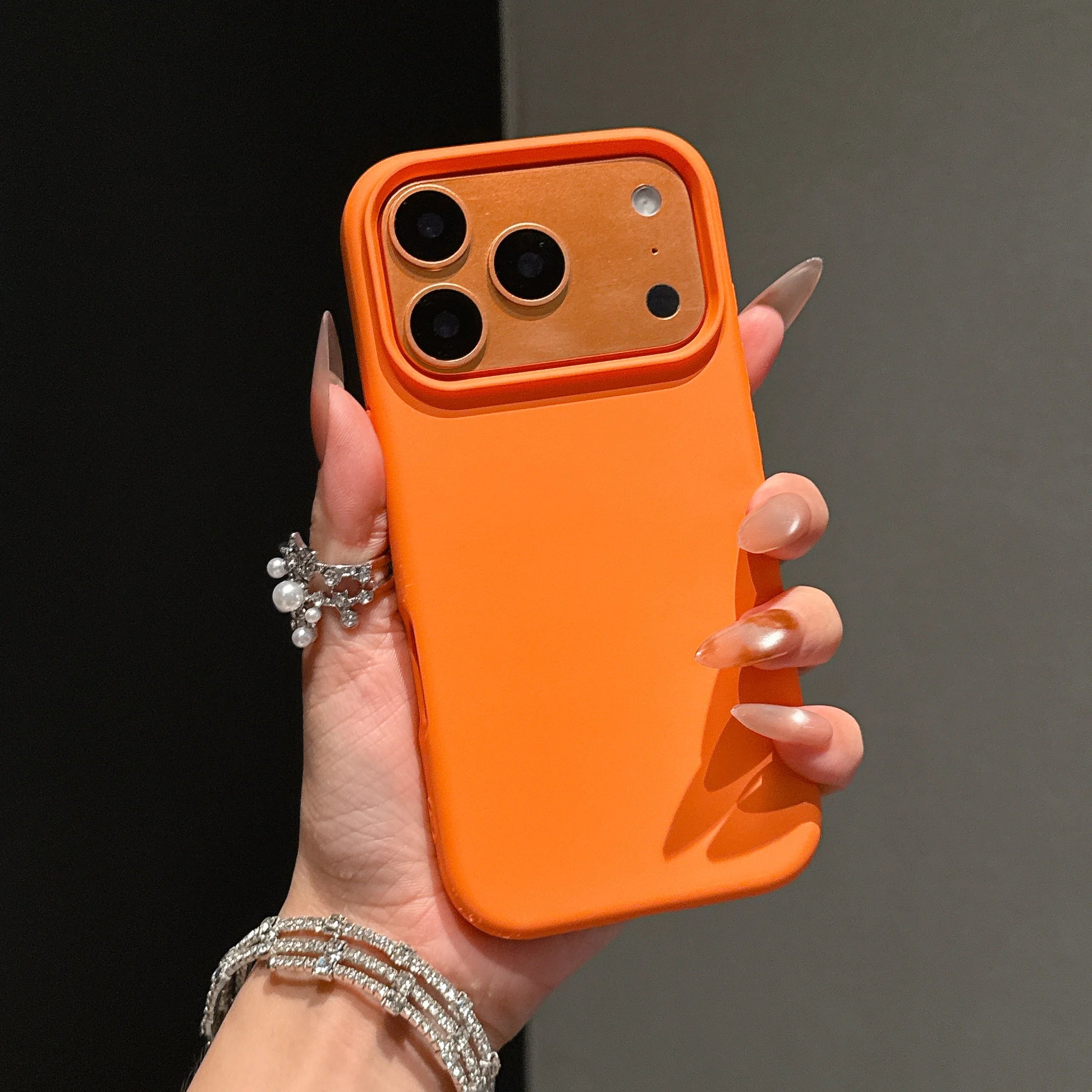 Original Liquid Silicone Orange Color Case For iPhone 17 Pro Max 17 16 15 14 13 12 11 ProMax mini Plus Non-Slip Bumper Cover