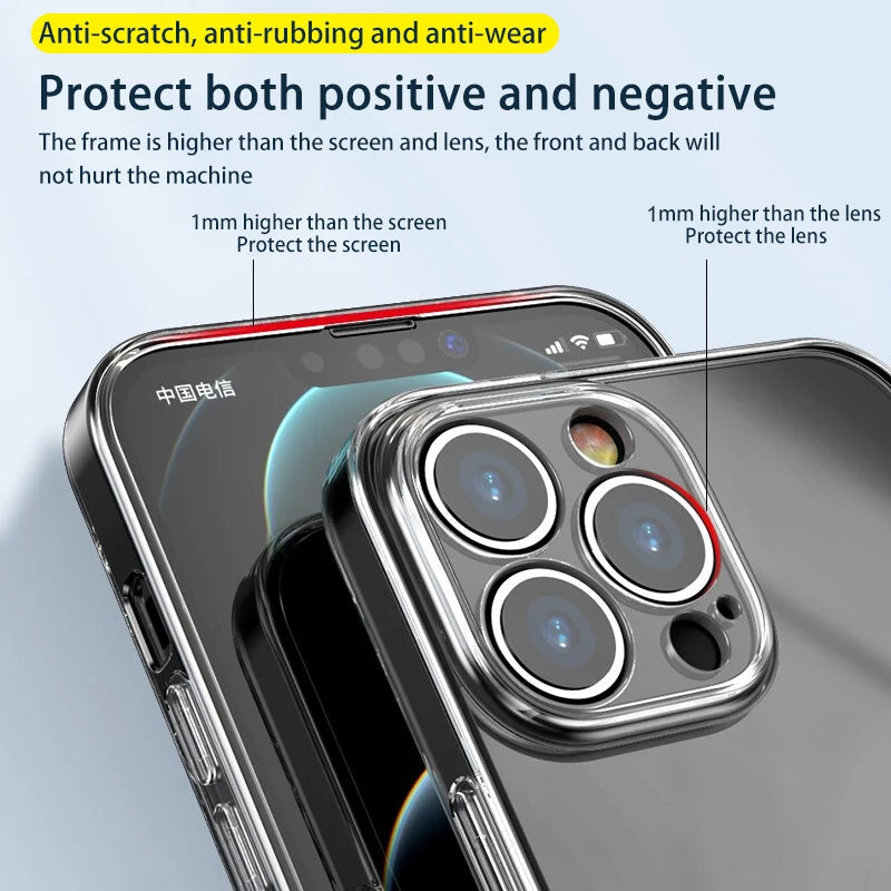 Clear Phone Case For iPhone 16 15 14 13 12 11 Pro Max Silicone Soft Cover For iPhone 13 Mini X XS Max XR 8 7 6 Plus Back Shell