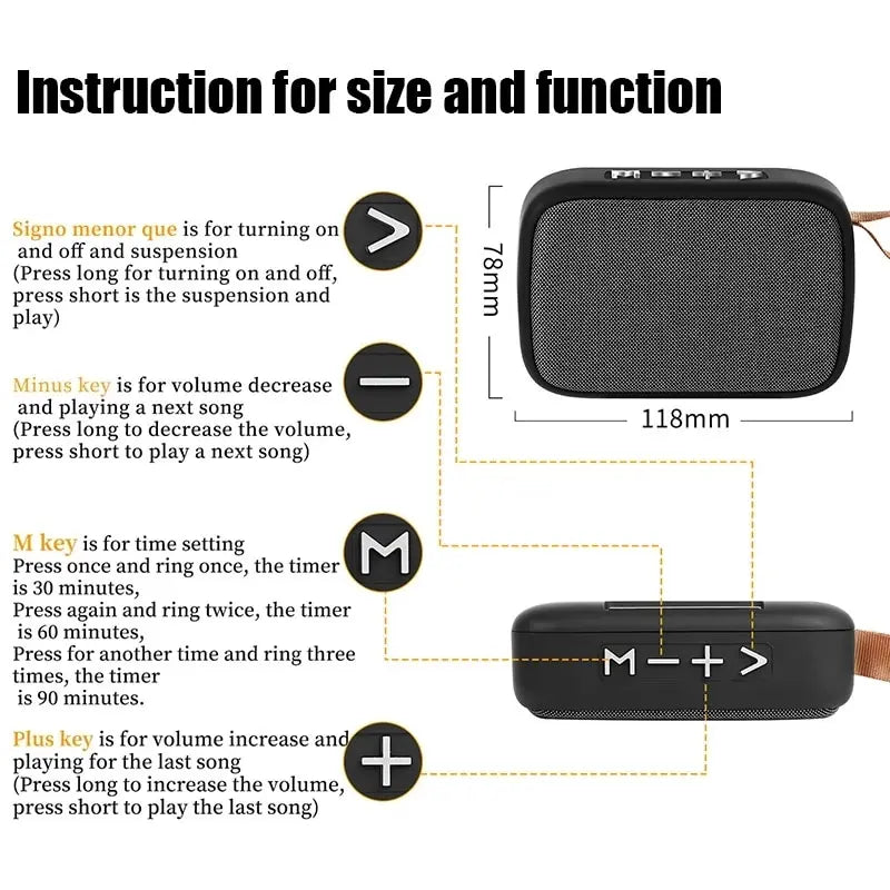G2 Bluetooth 5.0 Wireless Sound Box - Portable Oxford Mini Speaker with 3D Surround HiFi Audio for Outdoors