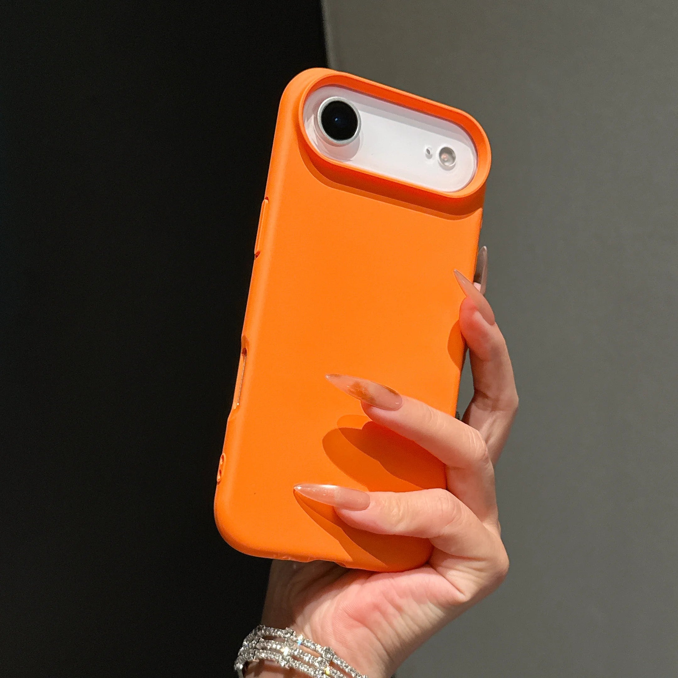 Original Liquid Silicone Orange Color Case For iPhone 17 Pro Max 17 16 15 14 13 12 11 ProMax mini Plus Non-Slip Bumper Cover
