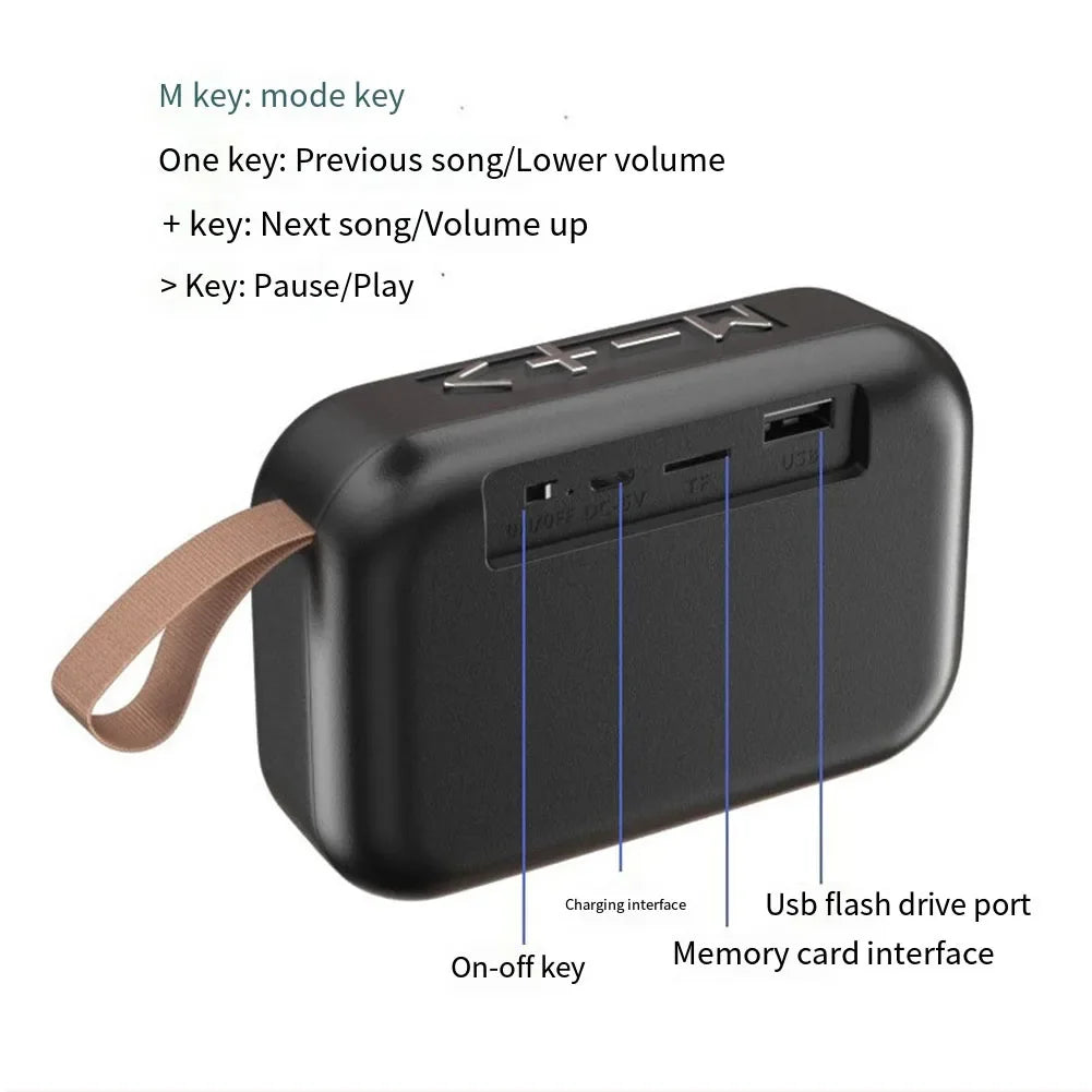 G2 Bluetooth 5.0 Wireless Sound Box - Portable Oxford Mini Speaker with 3D Surround HiFi Audio for Outdoors