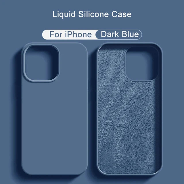 Original Liquid Silicone Case For iPhone 13 12 11 14 15 16 Pro Max Plus Official Case Bumper Protective Cover Phone Accessories