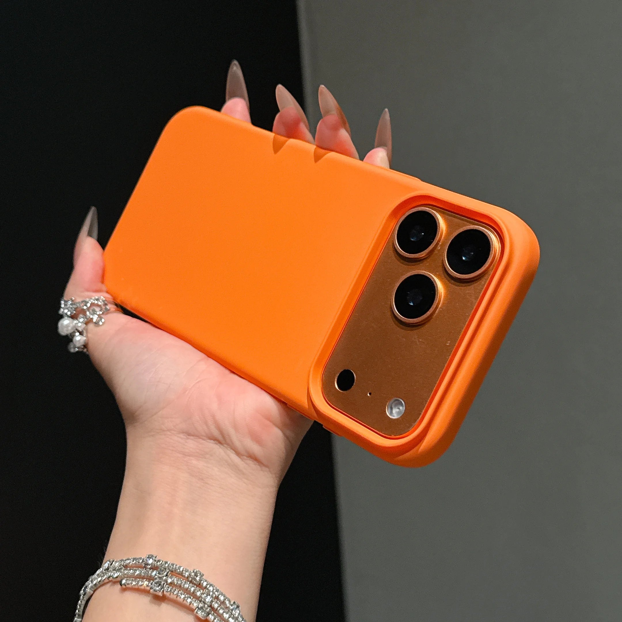 Original Liquid Silicone Orange Color Case For iPhone 17 Pro Max 17 16 15 14 13 12 11 ProMax mini Plus Non-Slip Bumper Cover