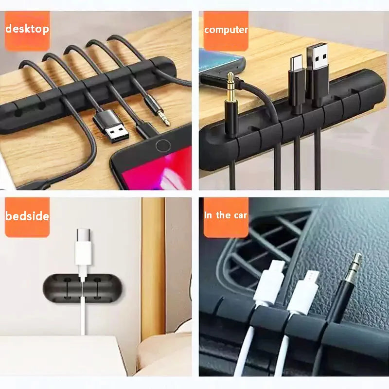 Adhesive Cable Holder Clips Cord Management Wire Organizer for Desktop USB Charging Cable Nightstand Power Cord Mouse Cable