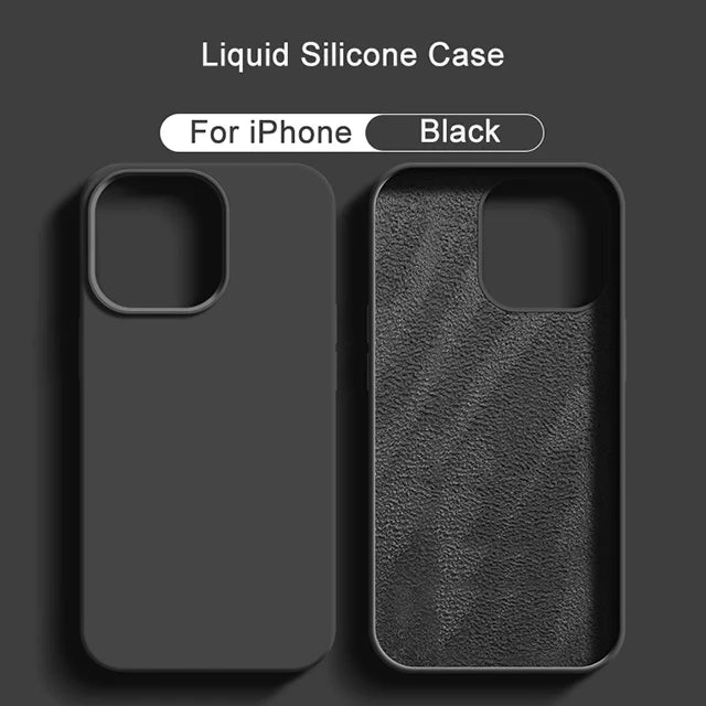 Original Liquid Silicone Case For iPhone 13 12 11 14 15 16 Pro Max Plus Official Case Bumper Protective Cover Phone Accessories